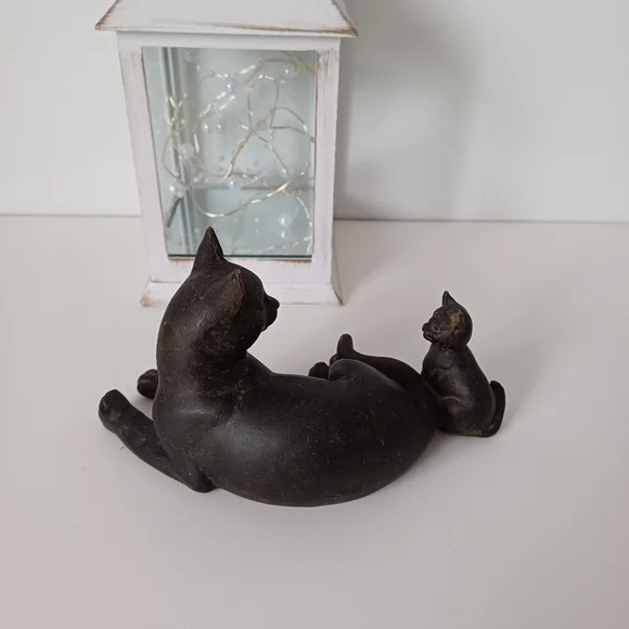 Cute Black Cat Mom And Kitten Baby - Picture 4 of 13